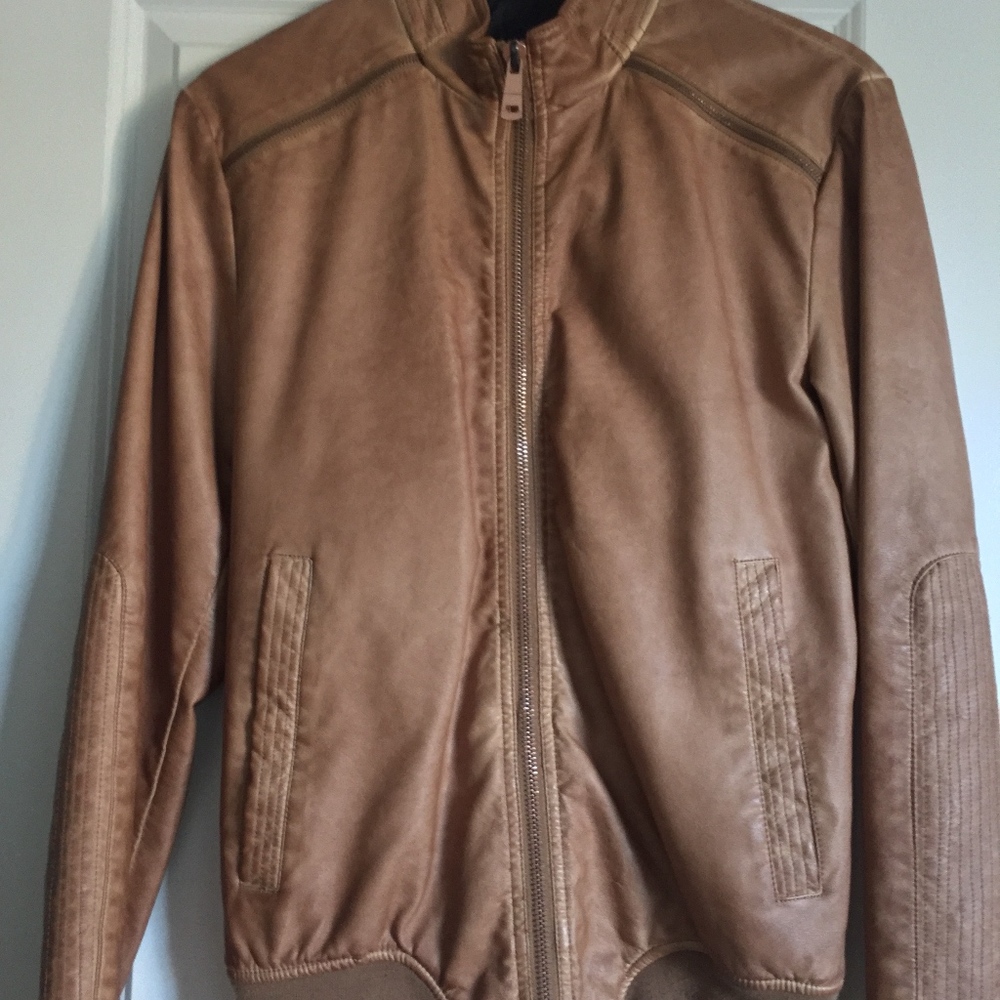 Zara Man Tan Leather Jacket